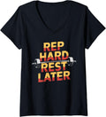 Womens Bench Press Exercise Bodybuilding Fitness Workout Gym V Neck Apparel US Trend 2