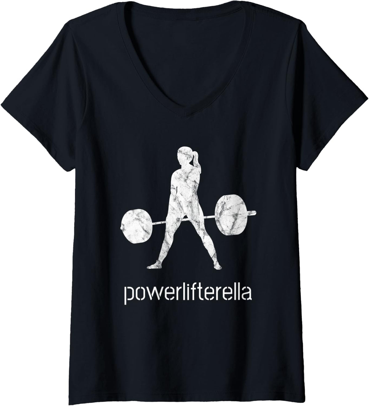 Womens Cool Quote Powerlifterella Retro Gym Deadlift Workout V Neck Apparel Clean Design