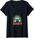 Womens Life With Squats Powerlifter Ironic Saying Gym V Neck Apparel Clean Design