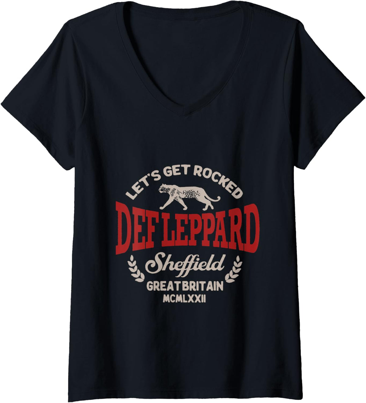 Womens Official Def Leppard Sheffield V Neck Apparel Minimal Style 2