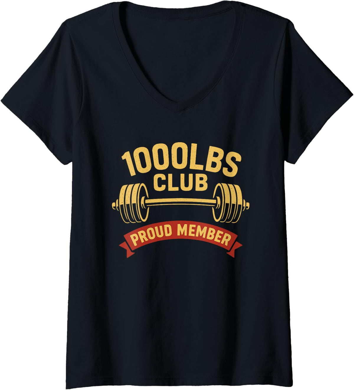 Womens 1000lbs Club Funny Gym Powerlifting Weightlifting Workout V Neck Apparel Clean Design