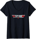 Womens Top Gun Front And Back Maverick Logo Action Movie V Neck Apparel Gift Ready