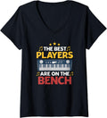 Womens The Best Players Are On Bench Funny Pianist Music Piano V Neck Apparel Gift Ready