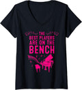 Womens Funny Piano Player Gift For Men And Women Cute Bench Pianist V Neck Apparel Minimal Style 2