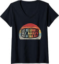 Womens Retro Let Me Know If My Biceps Get In Your Way Bench Press V Neck Apparel Everyday Wear 2