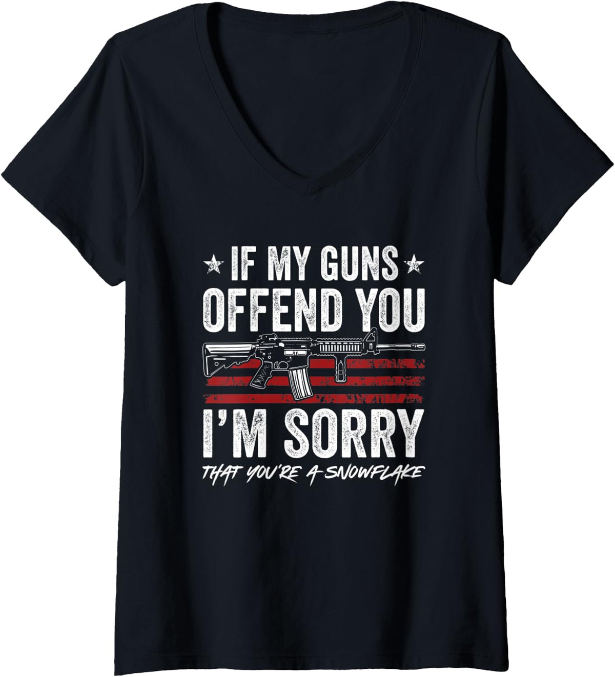 Womens If My Guns Offend You I M Sorry American Pro Gun Rights V Neck Apparel Minimal Style
