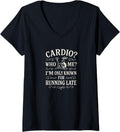 Womens Funny Gym Sarcasm Comment About Cardio V Neck Apparel Everyday Wear
