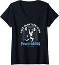 Life With Powerlifting Gym Workout Barbell V Neck Apparel Gift Ready