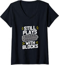 Womens Still Plays With Blocks For Proud Mechanics V Neck Apparel Everyday Wear