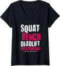 Womens Powerlifting Squat Bench Deadlift Design For Men Lifters V Neck Apparel Everyday Wear
