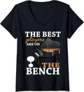 Womens Piano Lovers Players The Best Are On Bench V Neck Apparel Minimal Style
