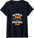 Womens 300 Pound Bench Press Club V Neck Apparel Everyday Wear