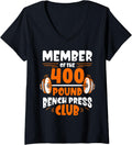 Womens Member Of The 400 Pound Bench Press Club Strength Gym V Neck Apparel Clean Design