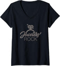 Womens Jewelers Rock Jewelry Making Artisan Bench Jeweler Outfit V Neck Apparel Clean Design