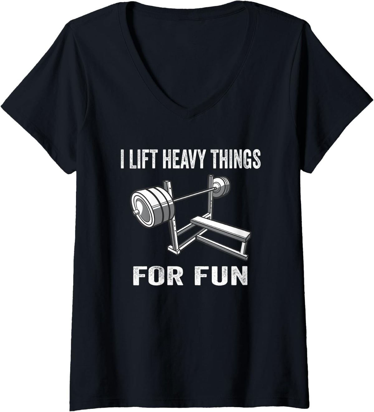 Womens I Lift Heavy Things For Fun Bench Press V Neck Apparel US Trend 2