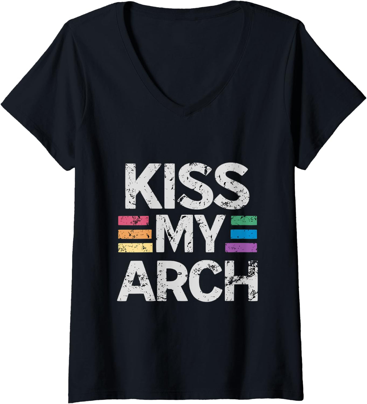 Womens Kiss My Arch Power Lifting Bench Press Weight Powerlifting V Neck Apparel US Trend