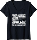 Womens Never Apologize For Being A Patriot Gun Rights Patriotic V Neck Apparel Premium Print