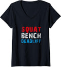 Womens Squat Bench Deadlift Distressed Gym Clothing Bodybuilding V Neck Apparel Minimal Style