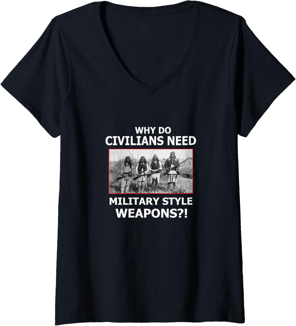 Womens Native American Second Amendment Patriotic Gun V Neck Apparel Gift Ready