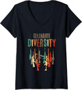 Womens Celebrate Diversity Different Guns Vintage Gun Lover V Neck Apparel Minimal Style
