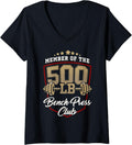 Womens 500 Lbs Pound Bench Press Club Gym Weightlifting Powerlift V Neck Apparel Gift Ready