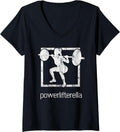 Womens Cool Powerlifterella Gym Motivation Powerlifter V Neck Apparel US Trend