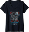 Womens Guns N Roses Official Reckless Life V Neck Apparel Premium Print