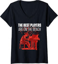 Womens The Best Players Are On Bench Funny Piano Player V Neck Apparel US Trend