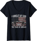 Womens I Lubricate My Guns With Tears Of Liberals V Neck Apparel Premium Print 2