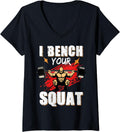 Womens I Bench Your Squat Funny Gym And Workout Fitness Lover Men V Neck Apparel Everyday Wear