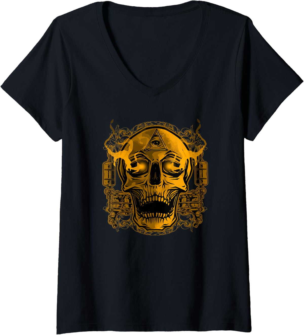 Womens Tattoo Gun Shirt Skull And Tattoos Guns Artist Gift V Neck T Shirt Premium Print
