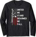 United We Stand Disarmed Fall Gun Rights American Flag Long Sleeve Apparel Premium Print