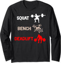 Quat Bench Deadlift Bodybuilder Weight Lifting Long Sleeve Apparel Minimal Style