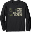 Faith Family Freedom Firearms Camouflage Usa Pro God Guns Long Sleeve Apparel Everyday Wear