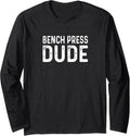 Bench Press Dude Distressed Gym Fitness Workout Long Sleeve Apparel US Trend