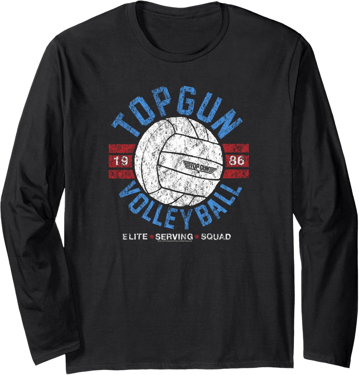 Top Gun Retro Volleyball Elite Serving Squad Action Movie Long Sleeve Apparel Premium Print