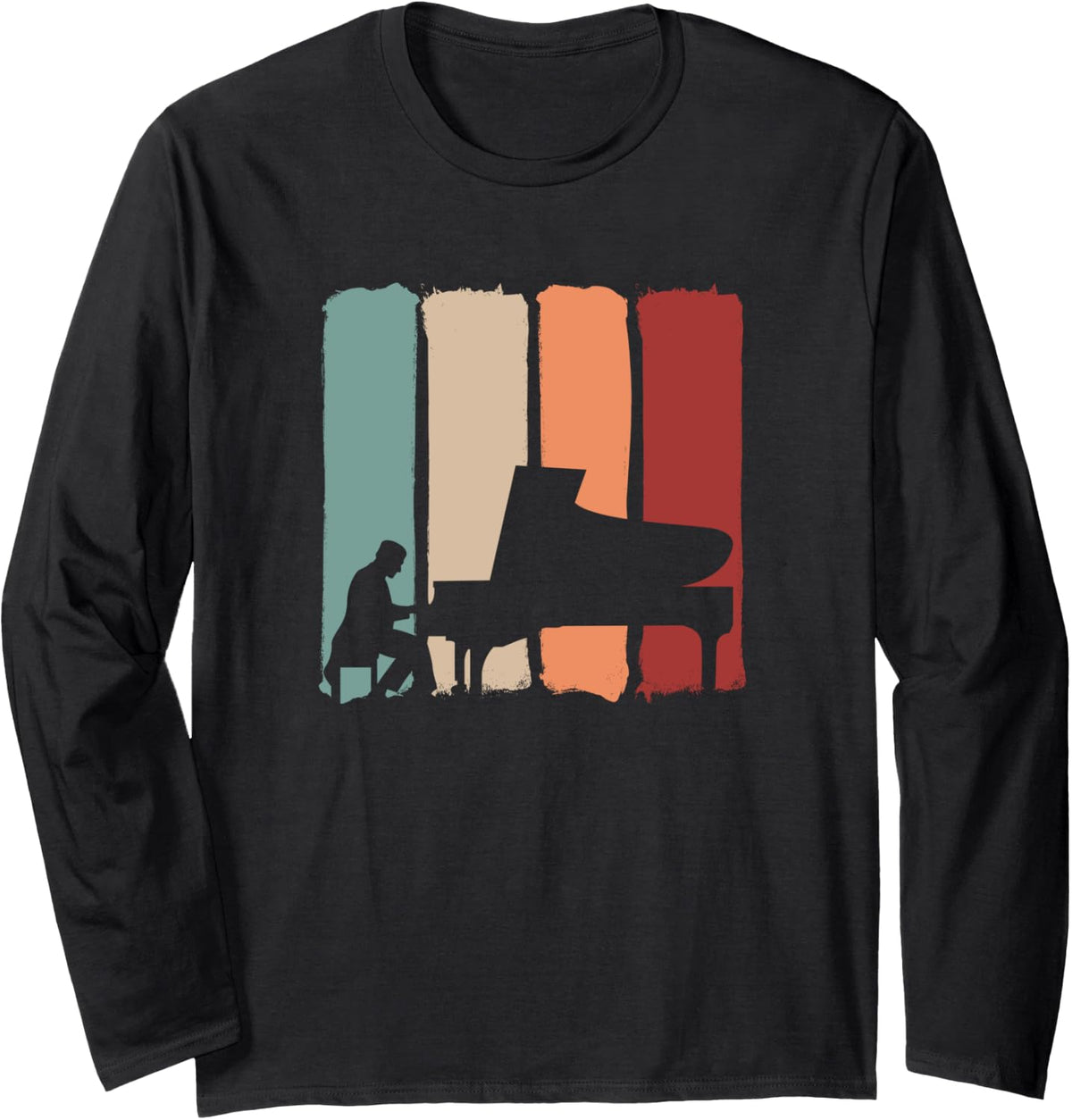 Musican Piano Bench Player Keyboard Pianist Long Sleeve Apparel US Trend