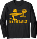 My Therapist Bodybuilding Gym Flat Bench Muscle Vintage Long Sleeve Apparel Premium Print