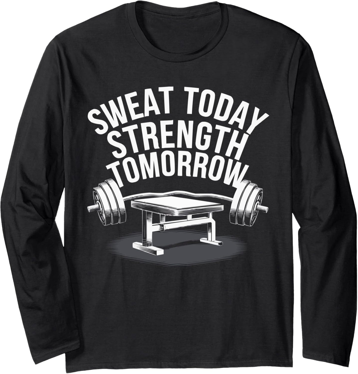 Bench Press Exercise Bodybuilding Fitness Workout Gym Long Sleeve Apparel Everyday Wear