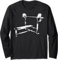 Bench Press Illustration Strong Gym Equipment Design Long Sleeve Apparel US Trend