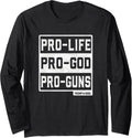 Pro Life God Guns Trump 2020 Long Sleeve Apparel Clean Design