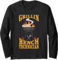 Bench Technician Bbq Grill Smoker Barbecue Chef Long Sleeve Apparel Minimal Style