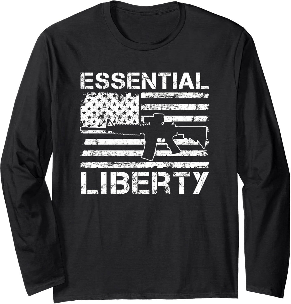Essential Liberty Pro Guns Rights Ar15 Usa Gun Flag Long Sleeve Apparel Gift Ready