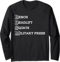 Bdsm Funny Workout Bench Deadlift Squat Military Press Gym Long Sleeve Apparel Minimal Style