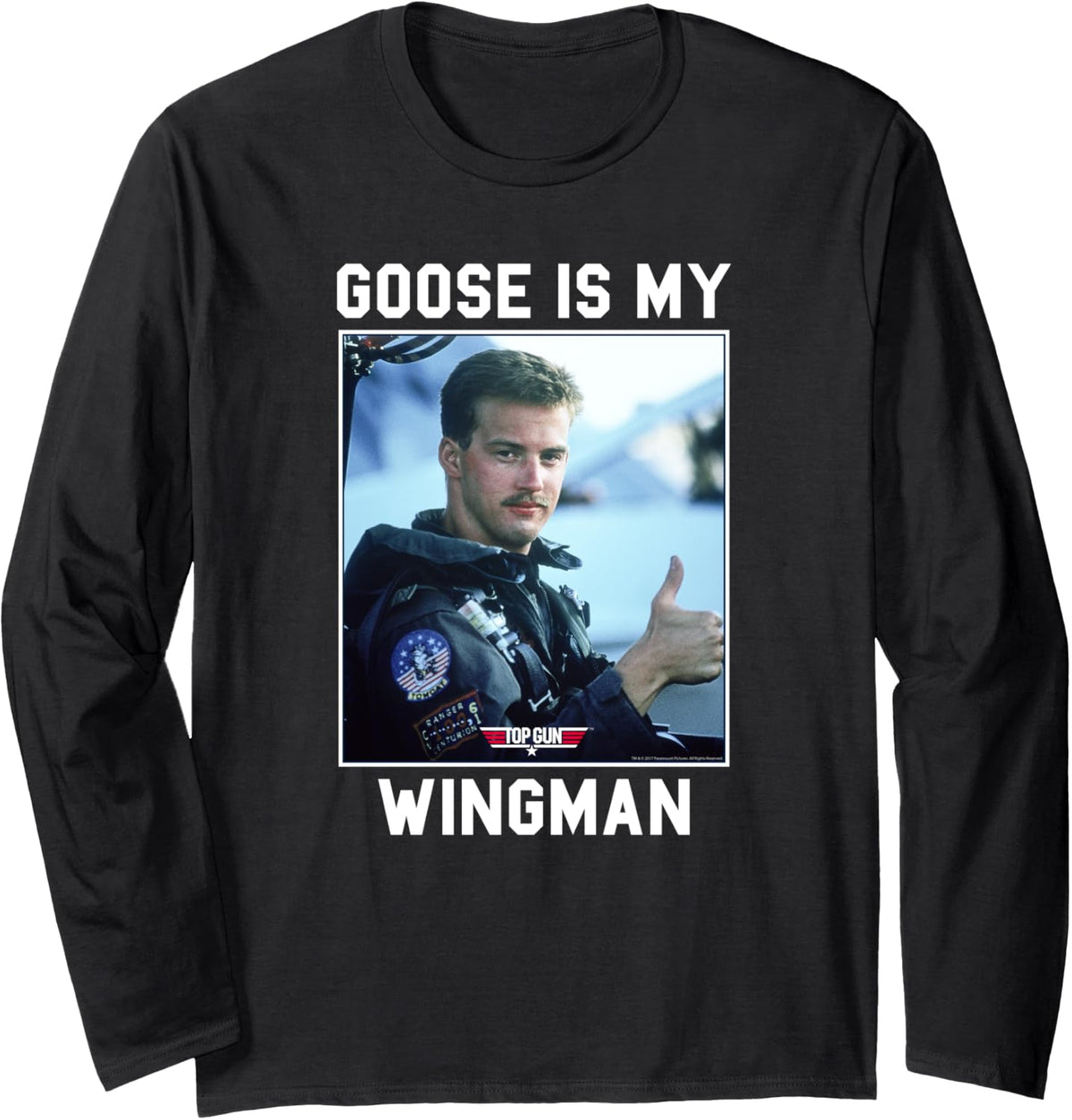 Top Gun Goose Is My Wingman Frame Photo Action Movie Long Sleeve Apparel Everyday Wear