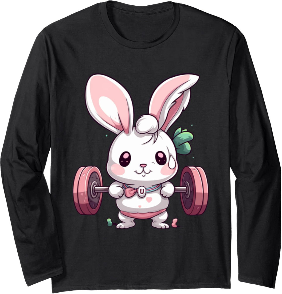 Funny Gym Workout Bunny Fitness Studio Rabbit Cardio Pump Long Sleeve Apparel Premium Print 3