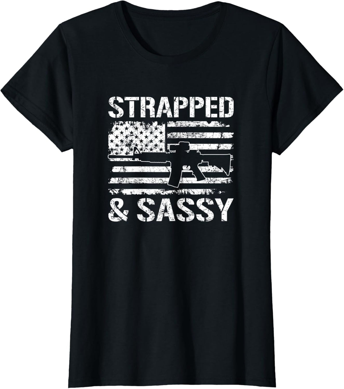 Womens Strapped And Sassy Funny Ladies Pro Gun Owner Apparel Clean Design