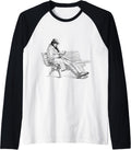 Pencil Drawing Shirt Art Motif Old Man On Bench Raglan Baseball Tee T Shirt Everyday Wear