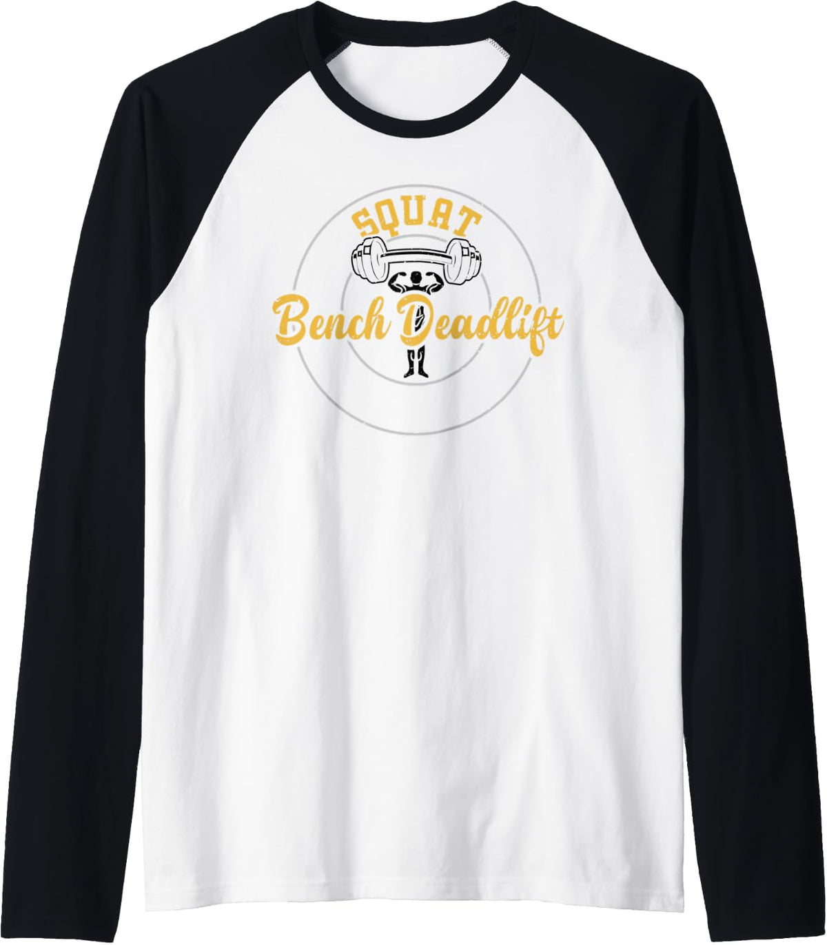 Powerlifting Squat Bench Deadlift Gym Sayings Raglan Baseball Tee T Shirt Gift Ready