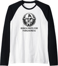 Bench Press Forgiveness Bodybuilding Jesus Fitness Funny Gym Raglan Baseball Tee T Shirt Premium Print